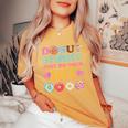 Donut Stress Just Do Your Best Test Day Teacher Student Women's Oversized Comfort T-Shirt Mustard