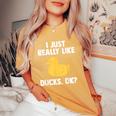 Duck For Quack Quakin Youth Rubber Ducky Women's Oversized Comfort T-Shirt Mustard