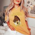 Dy Floral Be A Boss Mare Equestrian Horse Girl Sayings Women's Oversized Comfort T-Shirt Mustard