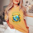 Earth Day Everyday Sunflower Environment Recycle Earth Day Women's Oversized Comfort T-Shirt Mustard