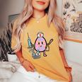 Easter Egg Nicu Nurse Cute Picu Baby Rn Er Scrub Top Women Women's Oversized Comfort T-Shirt Mustard