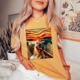 Expressionist Scream Chicken Lovers Artistic Chicken Women's Oversized Comfort T-Shirt Mustard