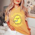 Fatherless Behavior Knife Duck Cute Women's Oversized Comfort T-Shirt Mustard
