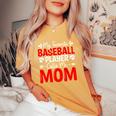 My Favorite Baseball Player Calls Me Mom Women's Oversized Comfort T-Shirt Mustard