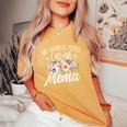 My Favorite People Call Me Mema Floral Birthday Mema Women's Oversized Comfort T-Shirt Mustard