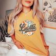 Floral Lolli Retro Groovy Mother's Day Birthday Women's Oversized Comfort T-Shirt Mustard