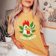 Fried Smoking Chicken 420 Marijuana Weed Leaf Pots 420 Women's Oversized Comfort T-Shirt Mustard