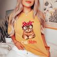 Cat Mom Cat Lovers Mother's Day Mom Mothers Women's Oversized Comfort T-Shirt Mustard