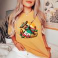 Dabbing Mexican Poncho Sombrero Cinco De Mayo Girl Boy Women's Oversized Comfort T-Shirt Mustard