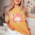 Emotion Smile Heh A Cute Girl For Family Holidays Women's Oversized Comfort T-Shirt Mustard