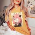 Emotion Smile Hi A Cute Girl For Family Holidays Women's Oversized Comfort T-Shirt Mustard