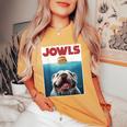 English Bulldog Jowls British Bully Burger Dog Mom Dad Women's Oversized Comfort T-Shirt Mustard