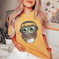 Sarcastic Coffee & Owl Lovers Cute Vintage Gamer Women's Oversized Comfort T-Shirt Mustard