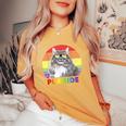 Siberian Cat Rainbow Gay Pride Lgbtq Women's Oversized Comfort T-Shirt Mustard