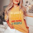 Tacos And Tequila Mexican Food Drinking Lover Women's Oversized Comfort T-Shirt Mustard