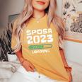 Future Bride 2023 Loading Wedding Woman Bachelorette Party Women's Oversized Comfort T-Shirt Mustard