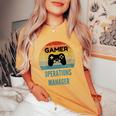 Gamer Operations Manager Vintage 60S 70S Gaming Women's Oversized Comfort T-Shirt Mustard