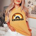 Gay Bear Ohio Rainbow Pride Vintage Distressed Women's Oversized Comfort T-Shirt Mustard