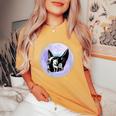 Gothic Cats Full Moon Aesthetic Vaporwave Women's Oversized Comfort T-Shirt Mustard