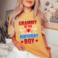 Grammy Of The Birthday Boy Costume Spider Web Party Grandma Women's Oversized Comfort T-Shirt Mustard