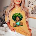 Green Mother Earth Day Gaia Save Our Planet Nature Recycling Women's Oversized Comfort T-Shirt Mustard