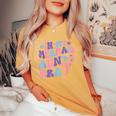 Groovy In My Mermaid Aunt Era Mermaid Girl Mermaid Auntie Women's Oversized Comfort T-Shirt Mustard