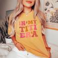 Groovy Retro In My Titi Era Best Aunt Ever Auntie Women's Oversized Comfort T-Shirt Mustard