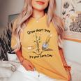 Grow Short Tree Its Your Mother Earth Day Trees Planting Women's Oversized Comfort T-Shirt Mustard