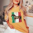 Horse Italian Flag Patriotic Riding Horses Horseback Farm Women's Oversized Comfort T-Shirt Mustard