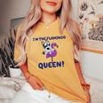 I'm The Flamingo Queen Matching Family Vacation Women's Oversized Comfort T-Shirt Mustard