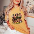 Junenth Black Queen African Melanin Black History Women's Oversized Comfort T-Shirt Mustard