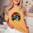 Junenth Black History Dope Proud Queen Women's Oversized Comfort T-Shirt Mustard