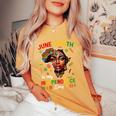 Junenth Is My Independence Day 1865 Black African Women Women's Oversized Comfort T-Shirt Mustard