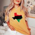 Junenth Pan African Flag Texas Freedom Day Women's Oversized Comfort T-Shirt Mustard