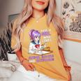 Just A Girl Who Loves Anime Ramen And Sketching Japan Anime Women's Oversized Comfort T-Shirt Mustard
