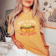 Kawaii Hotdog Lover Just A Girl Who Loves Hot Dogs Women's Oversized Comfort T-Shirt Mustard
