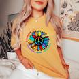 Kindness Peace Equality Love Hope Rainbow Human Rights Women's Oversized Comfort T-Shirt Mustard