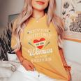 Knitting Never Underestimate Old Woman With Knit Needles Women's Oversized Comfort T-Shirt Mustard Knitting Never Underestimate Old Woman With Knit Needles Women's Oversized Comfort T-Shirt Mustard