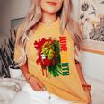 Lion Junenth African American Black Lion 1865 Women's Oversized Comfort T-Shirt Mustard