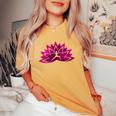 Lotus Flower Meditation Yoga Woman Silhoutte Women's Oversized Comfort T-Shirt Mustard