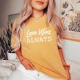 Love Wins Always Simple Christian Women's Oversized Comfort T-Shirt Mustard