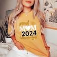 Loving Mom 2024 My Mom Is A Proud 2024 College Graduate Women's Oversized Comfort T-Shirt Mustard