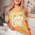 Lucky One First Birthday Big Sister Family St Patrick's Day Women's Oversized Comfort T-Shirt Mustard