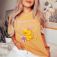 Mama Of The Birthday Duck Christmas Anime Party Outfit Women's Oversized Comfort T-Shirt Mustard