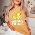 Mama Duck Mother Bird Women's Oversized Comfort T-Shirt Mustard