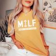 Milf Mom In Love With Fitness Saying Quote Women's Oversized Comfort T-Shirt Mustard