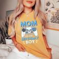 Mom Of The Birthday Boy Matching Video Gamer Birthday Women's Oversized Comfort T-Shirt Mustard
