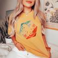 Octopus Retro Vintage Silhouette Vintage Retro Colors Women's Oversized Comfort T-Shirt Mustard