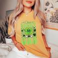 One Lucky Dad Groovy Retro Dad St Patrick's Day Women's Oversized Comfort T-Shirt Mustard
