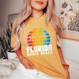 Original Dania Beach Retro Sunset Fl Beach Lifestyle Dania Women's Oversized Comfort T-Shirt Mustard